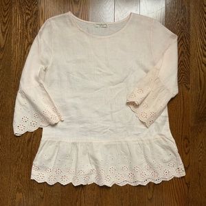 Linen and lace blouse. Size L.